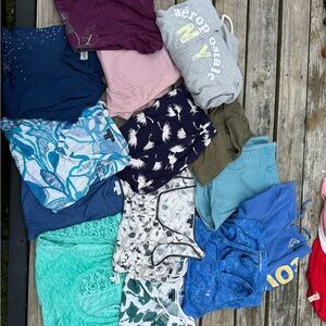 American Eagle Outfitters Blue and Green Women Shorts